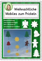Vorschau - Mal- und Bastelvorlagen - Weihnachtliche Mobiles zum Prickeln Fensterschmuck - Deckblatt