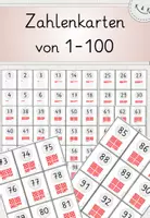 Vorschau - Stationenlernen - Zahlenraum bis 100, Zahlenkarten von 1-100 - Deckblatt