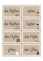 Vorschau - Spiele - Übung Wörter mit doppeltem Mitlaut, kurze und lange Selbstlaute - Seite 1