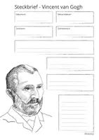 Vorschau - Mal- und Bastelvorlagen - Steckbrief Vincent van Gogh + Informationstext für die Schüler - Seite 1