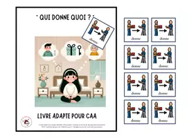 Aperçu - Feuilles d'exercices - Livre Adapté en CAA, Mot de base Donner - Page de couverture