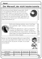 Vorschau - Arbeitsblätter - Leseübung mit Werwolf-Geschichte: Lesen mit Fragenkarten - Seite 2