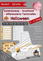 Vorschau - Arbeitsblätter - HALLOWEENsätze - Satz des Tages Klasse 3 - 6 - zum Lesen, Sätze bilden, Grammatik, Rechtschreiben - Deckblatt