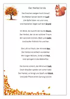Vorschau - Arbeitsblätter - Herbstgedichte für die Grundschule 🍂✍️ Gedichte als Lückentext - Seite 2
