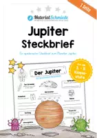 Vorschau - Arbeitsblätter - Steckbrief zum Planeten "Jupiter" - Deckblatt