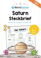 Vorschau - Arbeitsblätter - Steckbrief zum Planeten "Saturn" - Deckblatt