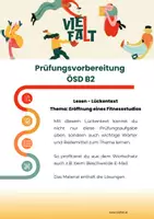 Vorschau - Arbeitsblätter - ÖSD B2_Lesen_Lückentext_Eröffnung Fitnessstudio - Deckblatt