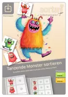 Vorschau - Stationenlernen - Materialpaket Klettmappen | Tanzende Monster | Level 1-4 - Seite 1
