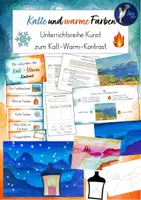 Vorschau - Unterrichtsreihen - Warme/ kalte Farben - Unterrichtsreihe Kunst Grundschule (Klasse 2, 3, 4) - Deckblatt