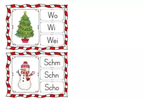Vorschau - Unterrichtsreihen - 32 Klammerkarten WORTANFANG "Weihnachten / Winter" - Seite 1