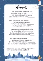 Vorschau - Arbeitsblätter - Wintergedicht als Lückentext - Finde die Reimwörter! - Seite 3