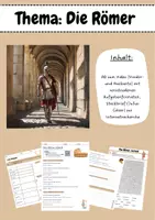 Vorschau - Arbeitsblätter - Begleitmaterial: Die Römer (Der Römer-Check + Internetrecherche) - Deckblatt