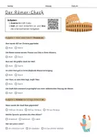 Vorschau - Arbeitsblätter - Begleitmaterial: Die Römer (Der Römer-Check + Internetrecherche) - Seite 1