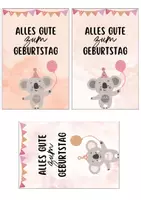 Vorschau - Bildkarten - Geburtstagsaufsteller mit Koala 🐨🎉 - Seite 1
