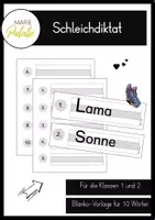 Vorschau - Arbeitsblätter - Schleichdiktat Vorlage für 10 Wörter Klassen 1 und 2 - Deckblatt