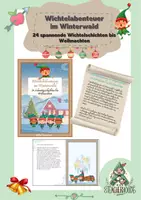 Vorschau - Präsentationen/Tafelbilder - 24 Wichtelabenteuer bis Weihnachten 🎅 Wichtelabenteuer im Winterwald 🎄 - Deckblatt