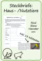 Vorschau - Arbeitsblätter - Haus- und Nutztiere: Steckbriefe erstellen (inkl. Infotexte) - Gruppenpuzzle - Deckblatt