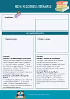 Aperçu - Fiches - Fiche Les registres littéraires à compléter - Page de couverture