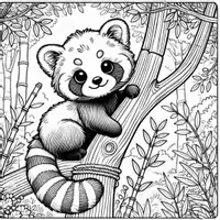 Vorschau - Mal- und Bastelvorlagen - Roter Panda Ausmalbilder (50 Malvorlagen) inkl. Stundenentwurf (PDF) - Seite 1