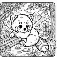 Vorschau - Mal- und Bastelvorlagen - Roter Panda Ausmalbilder (50 Malvorlagen) inkl. Stundenentwurf (PDF) - Seite 2
