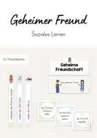 Vorschau - Bildkarten - Geheime Freundschaft / Geheimer Freund - Soziales Lernen (beige und bunt) - Deckblatt
