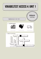 Vorschau - Test - Vokabeltest Access 4 - Unit 1 Part C - Deckblatt