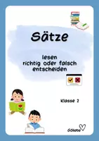 Vorschau - Arbeitsblätter - Sätze lesen: richtig oder falsch entscheiden - Deckblatt