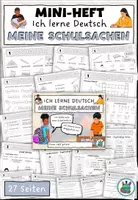 Vorschau - Arbeitsblätter - Mini-Heft - Ich lerne Deutsch - Meine Schulsachen - Selbstlernheft für DaZ / DaF / Deutsch - Deckblatt
