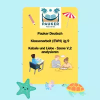 Vorschau - Prüfungsvorbereitung - Pauker Deutsch - Klassenarbeit (EWH) Jg.9: Kabale und Liebe - Szene V,2 analysieren - Deckblatt