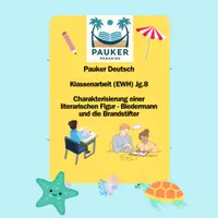 Vorschau - Prüfungsvorbereitung - Pauker Deutsch - Klassenarbeit (EWH) Jg.8: Charakterisierung einer literarischen Figur - Biedermann und die Brandstifter - Deckblatt