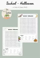 Vorschau - Arbeitsblätter - Suchsel - Halloween - Deckblatt