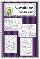Vorschau - Mal- und Bastelvorlagen - Ausmalbilder "Dinosaurier" - Deckblatt