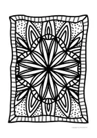 Vorschau - Mal- und Bastelvorlagen - Mandala Teppich im Rahmen, differenziert - Seite 1