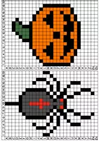 Vorschau - Mal- und Bastelvorlagen - Pixelkunst Herbst und Halloween, Kunst Grundschule - Seite 1