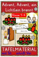 Vorschau - Fördermaterial/Inklusion - Advent Advent ein Lichtlein brennt Tafelmaterial - Deckblatt
