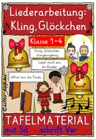 Vorschau - Fördermaterial/Inklusion - Weihnachtslied Kling Glöckchen - Weihnachten Liederarbeitung - Tafelmaterial - Deckblatt