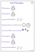 Vorschau - Mal- und Bastelvorlagen - Liederarbeitung O Tannenbaum Weihnachtslied - Arbeitsblätter - Seite 1