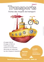 Aperçu - Feuilles d'exercices - Fiches transports ÉCRITURE BÂTONS FR-EN ILLUSTRATIONS Vol.2 - Page de couverture