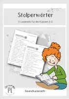 Vorschau - Test - 5 Stolperwörter-Lesetests Klasse 2/3 mit Lösungen (A und B) - Deckblatt