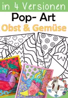 Vorschau - Arbeitsblätter - Obst & Gemüse Kunst - Pop Art Bilder - Gesunde Ernährung - Deckblatt