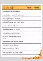 Vorschau - Arbeitsblätter - Herbstsätze lesen: richtig oder falsch entscheiden - Seite 3