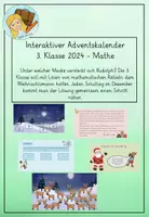 Vorschau - Spiele - Interaktiver Adventskalender 3.Klasse 2024 - Mathe - Deckblatt
