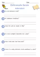 Vorschau - Arbeitsblätter - Elektronische Geräte Arbeitsblatt 7. & 8.Klasse Elektronische Geräte Arbeitsblatt mit Lösungen - Seite 1