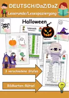 Vorschau - Arbeitsblätter - Lesespaziergang Halloween - Leserunde Klasse 1 und 2 - Deckblatt
