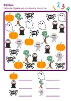 Vorschau - Arbeitsblätter - Halloween Zählen/Mathematik - Klasse 1 und 2 - Seite 1