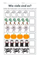 Vorschau - Arbeitsblätter - Halloween Zählen/Mathematik - Klasse 1 und 2 - Seite 2