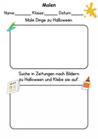 Vorschau - Mal- und Bastelvorlagen - Halloween Anmalen Wortschatz - Deutsch/DaZ/DaF/Kunst - Klasse 1 und 2 - Seite 3