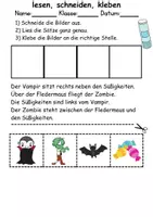 Vorschau - Arbeitsblätter - Halloween Leserätsel - Lesen, schneiden, kleben - DaZ/DaF, Deutsch, Sachunterricht - Seite 2