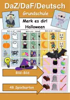 Vorschau - Arbeitsblätter - Merk es dir Halloween (Bild-Bild) - DaZ/DaF, Deutsch (Klasse 1 bis 4) - Deckblatt