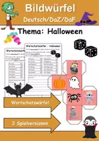 Vorschau - Arbeitsblätter - Bilderwürfel Halloween - DaZ/DaF, Deutsch (Spiel) - Deckblatt